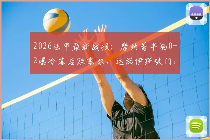2026法甲最新战报：摩纳哥半场0-2爆冷落后欧塞尔，达诺伊斯破门，半场技术统计深度分析
